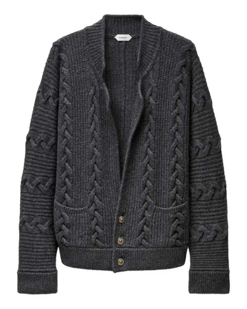 Versace Cardigan mit Zopfmuster - Grau Grau