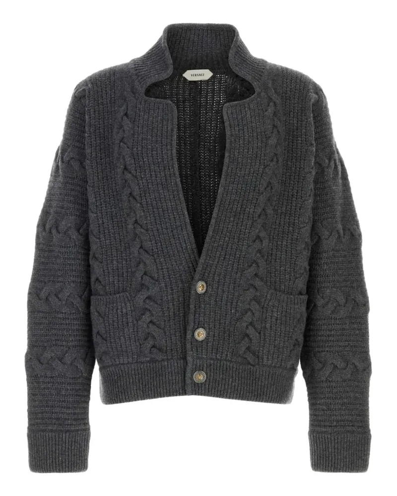 Versace Cardigan mit Zopfmuster - Grau Grau