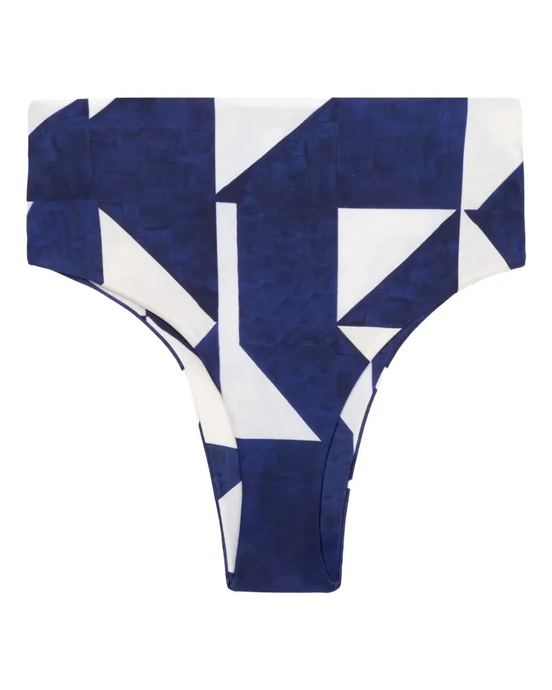 Lenny Niemeyer High-Waist-Bikinihose mit geometrischem Print - Weiß Weiß