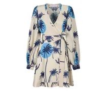 Wickelkleid mit Print - Weiß