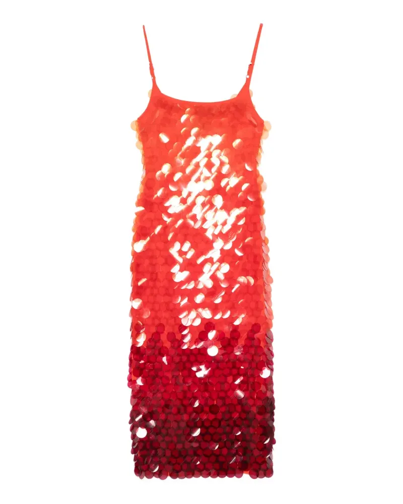 Leslie Amon Paloma sequin-embellishmentt midi dress - Orange Orange