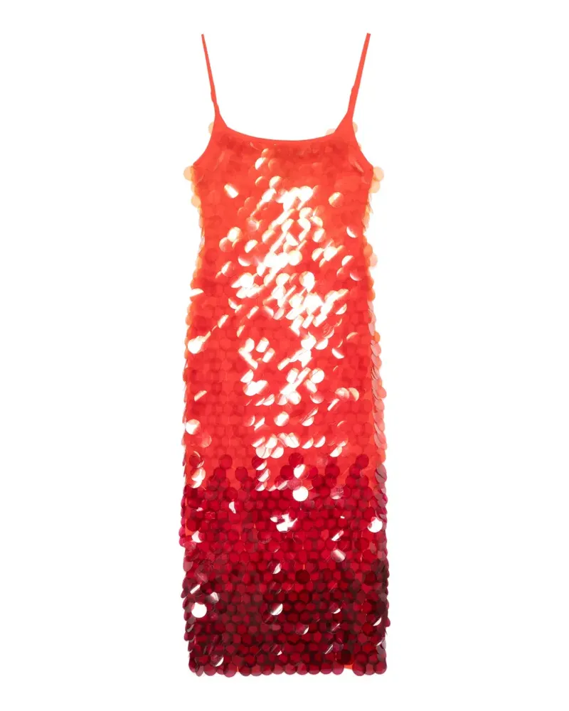 Leslie Amon Paloma sequin-embellishmentt midi dress - Orange Orange