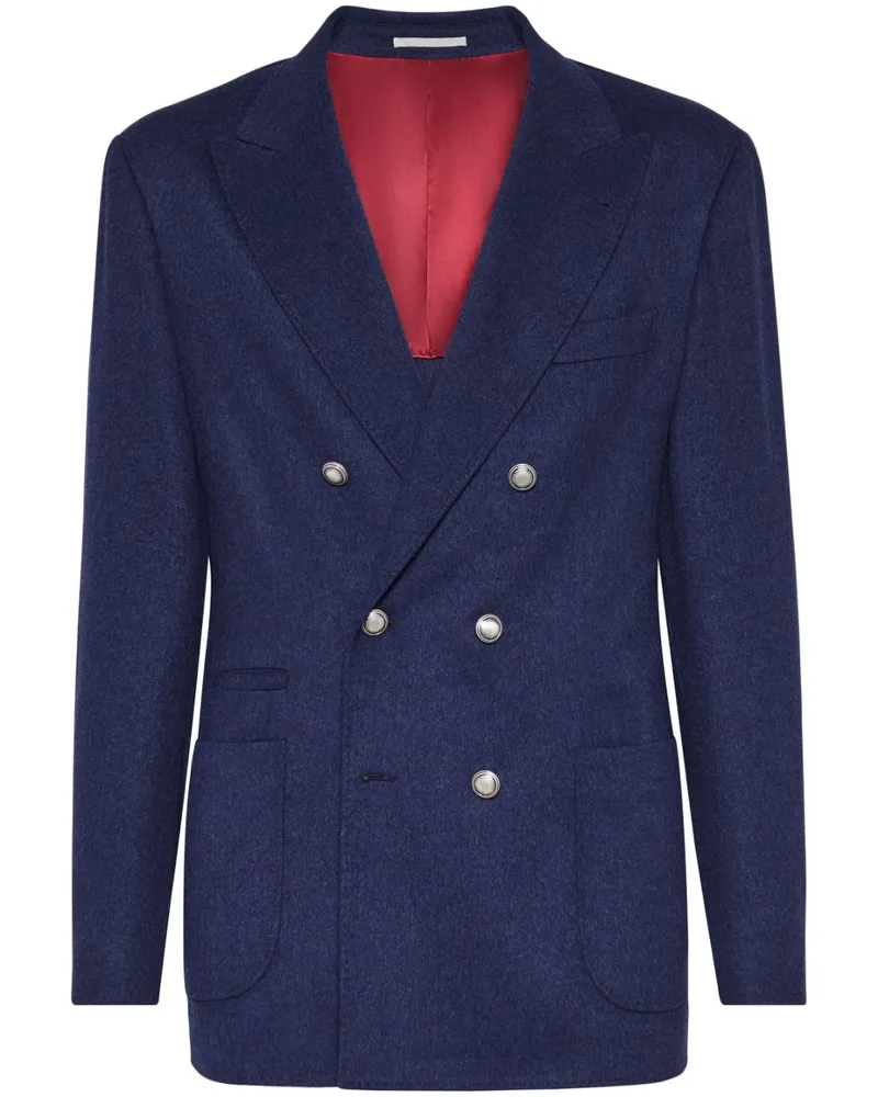 Brunello Cucinelli Doppelreihiger Blazer - Blau Blau