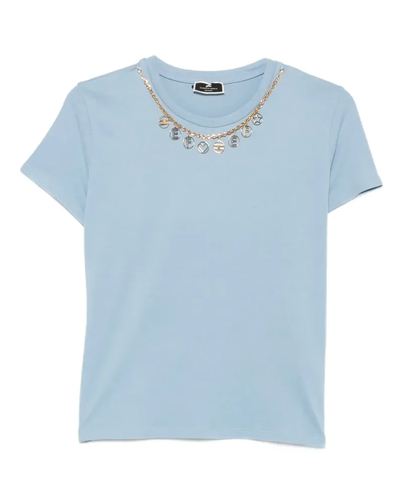 Elisabetta Franchi T-Shirt mit Logo - Blau Blau