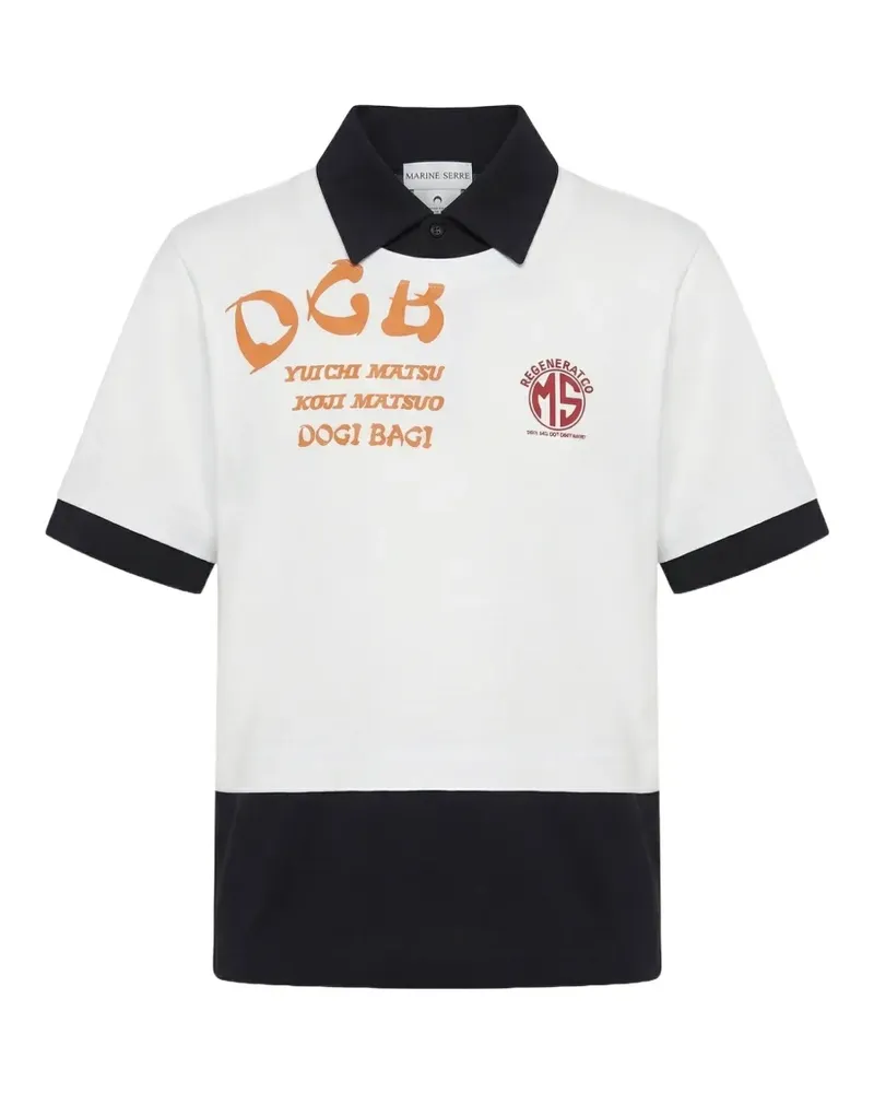 Marine Serre graphic-print polo shirt - Weiß Weiß