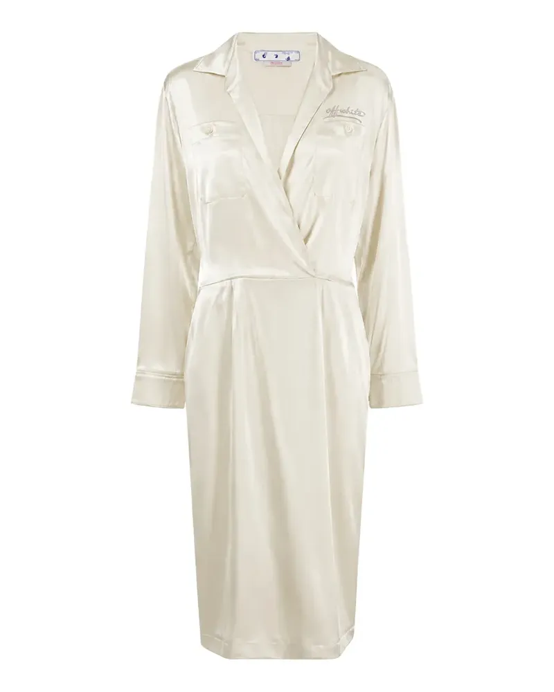 OFF-WHITE long-sleeve midi dress - Nude Nude