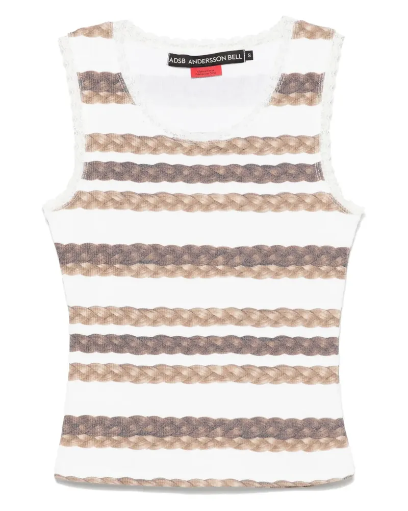 Andersson Bell Tanktop mit geflochtenen Streifen - Weiß Weiß