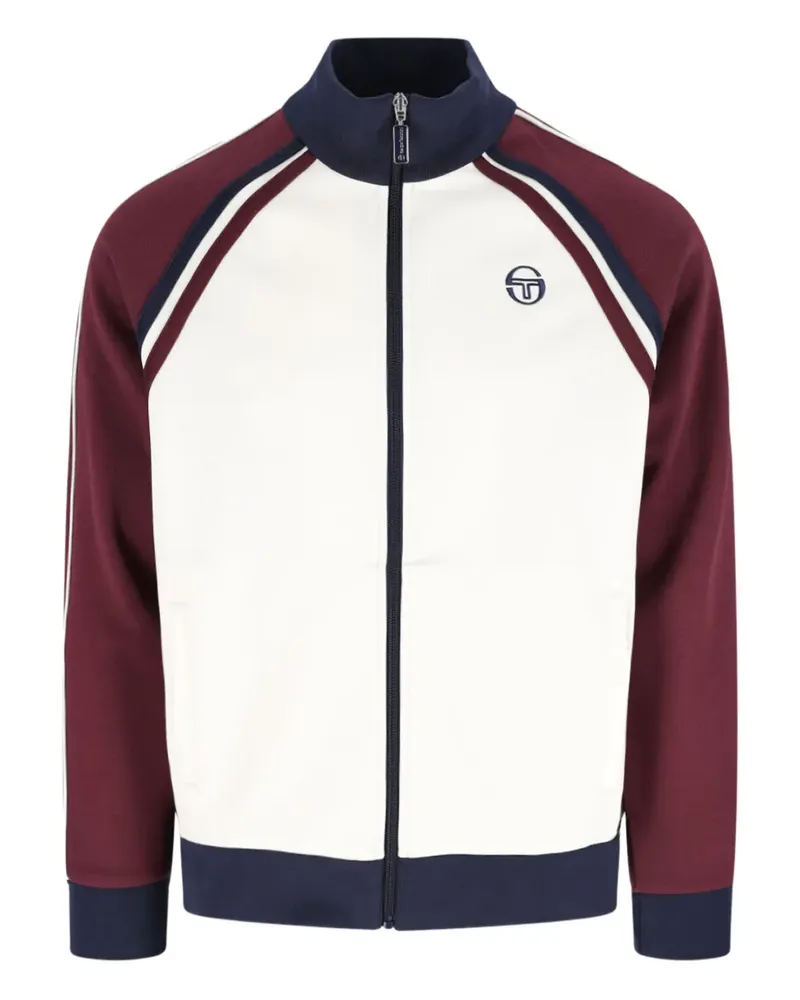 Sergio Tacchini Gestreiftes Sweatshirt mit Reißverschluss - Weiß Weiß