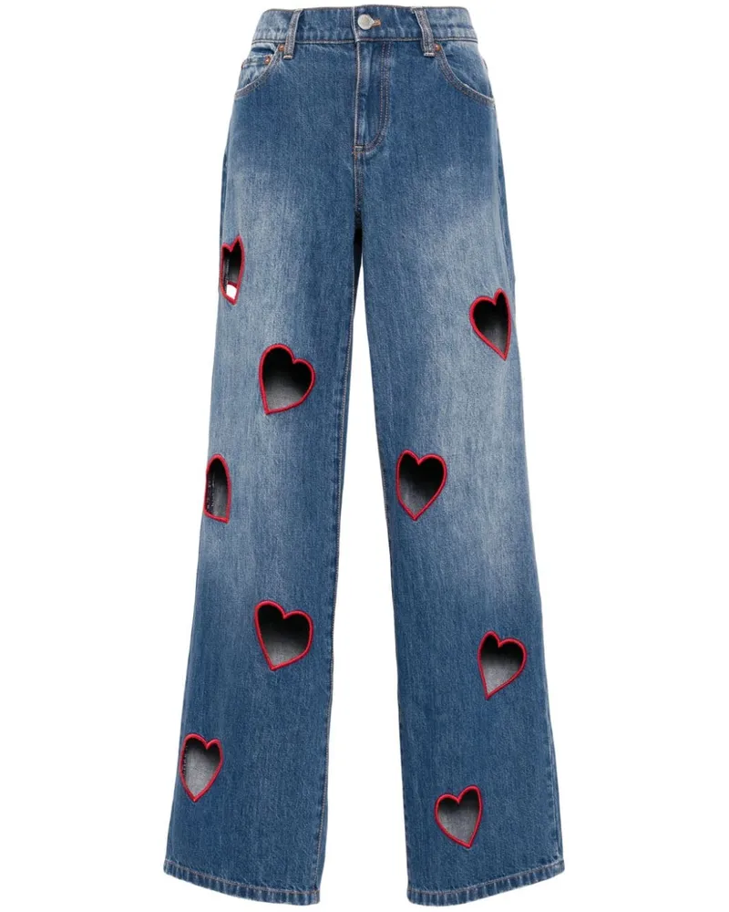 Alice + Olivia Karrie Jeans mit Cut-Outs Blau