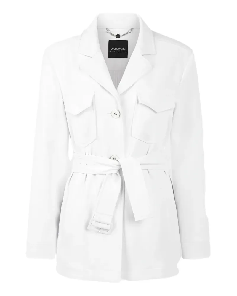 Marc Cain Caban belted cargo-pocket jacket - Weiß Weiß
