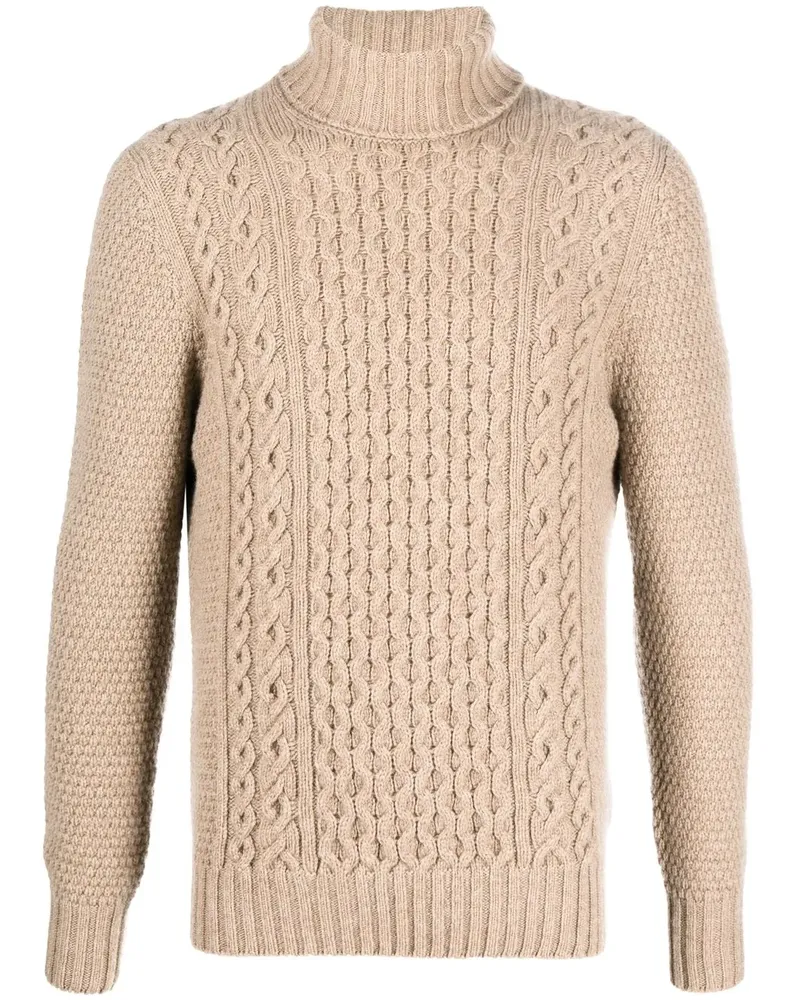 Drumohr  Pullover mit Zopfmuster - Nude Nude