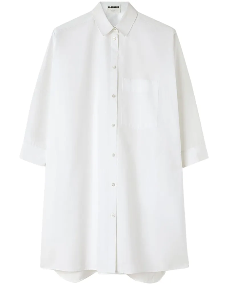 Jil Sander Hemdkleid in A-Linie - Weiß Weiß