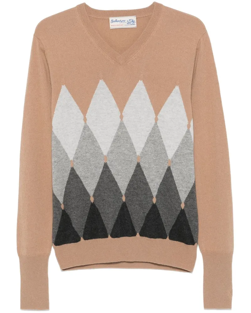 Ballantyne Pullover mit Rautenmuster - Braun Braun