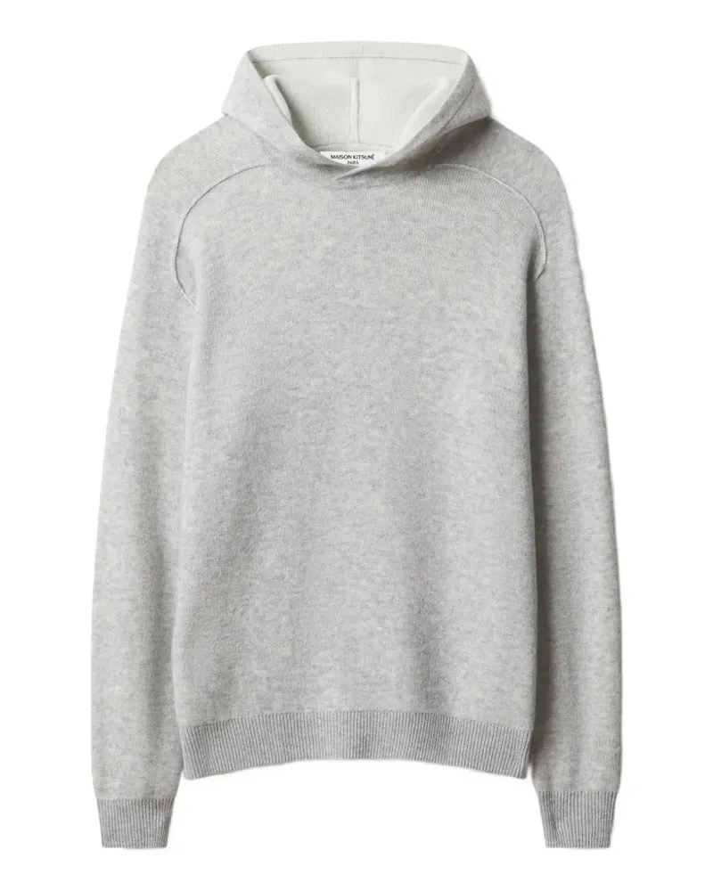 Kitsuné Gestrickter Hoodie - Grau Grau
