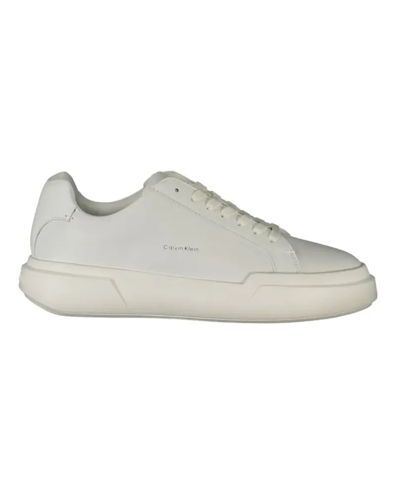 Calvin Klein logo-print leather sneakers - Weiß Weiß