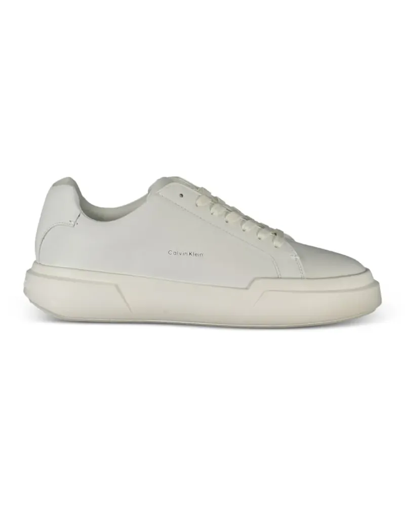 Calvin Klein logo-print leather sneakers - Weiß Weiß