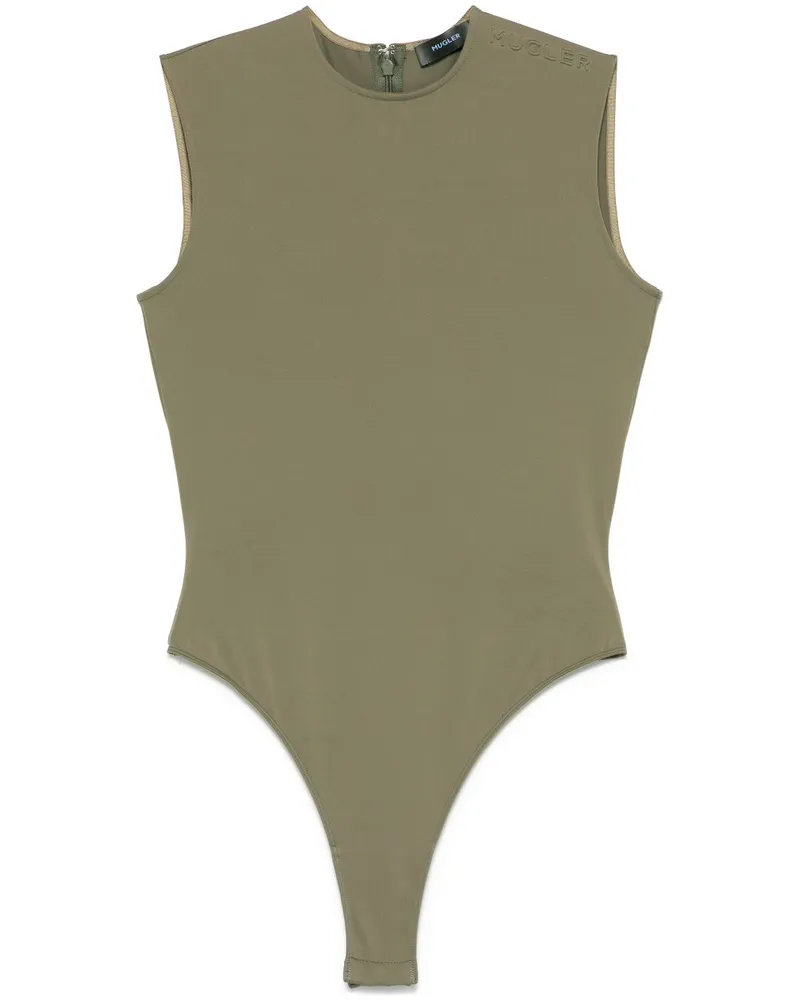 Thierry Mugler Body mit Logo - Grün Grün