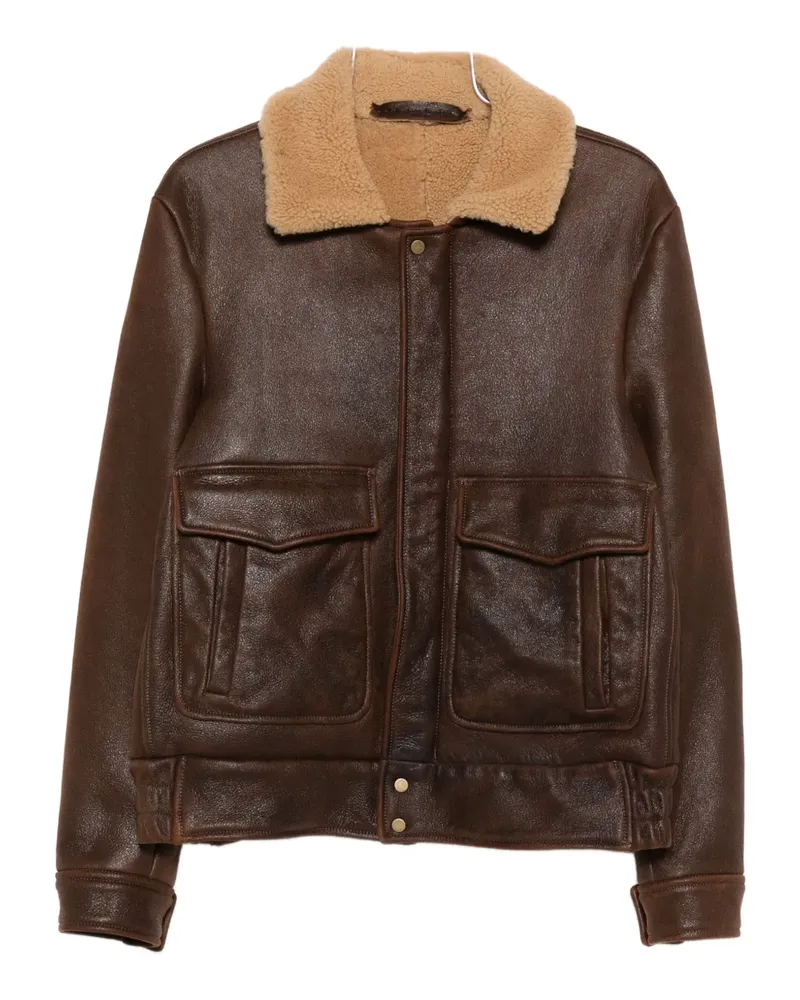 Salvatore Santoro shearling-collar jacket - Braun Braun