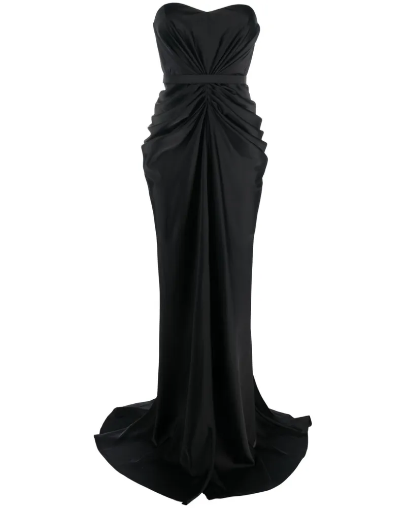 Ana Radu Gerafftes Abendkleid - Schwarz Schwarz