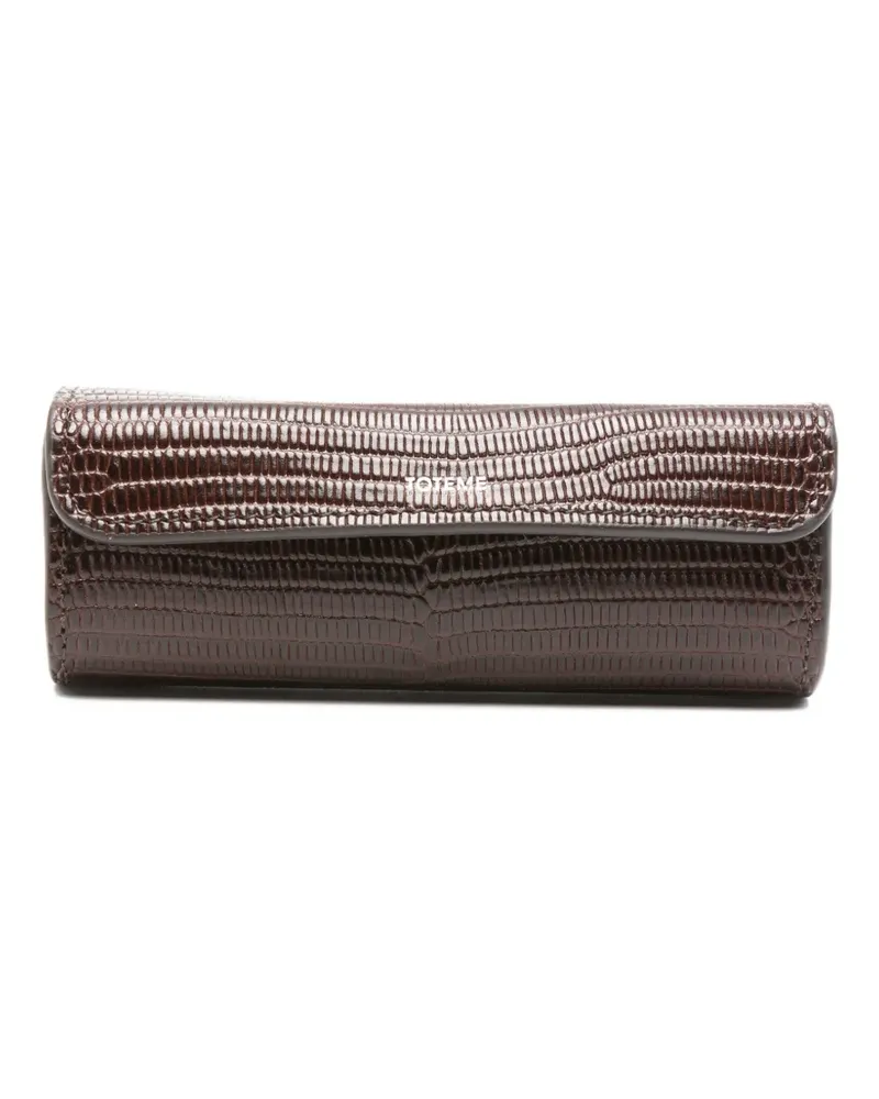 Totême lizard-embossed lipstick case - Braun Braun