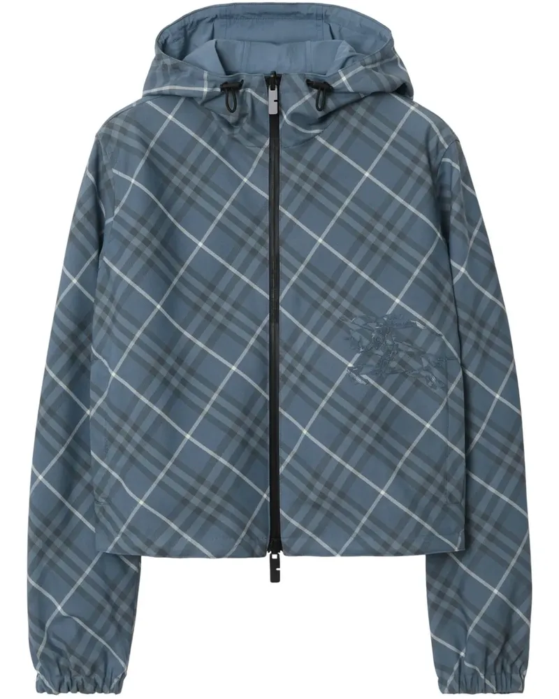 Burberry Wendbare Cropped-Jacke mit Check - Blau Blau