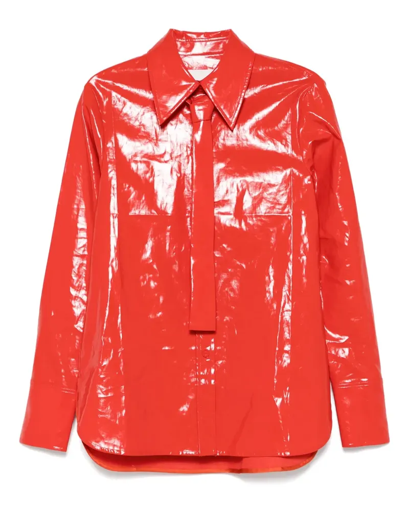 Jil Sander Hemd mit Krawattendetail - Rot Rot