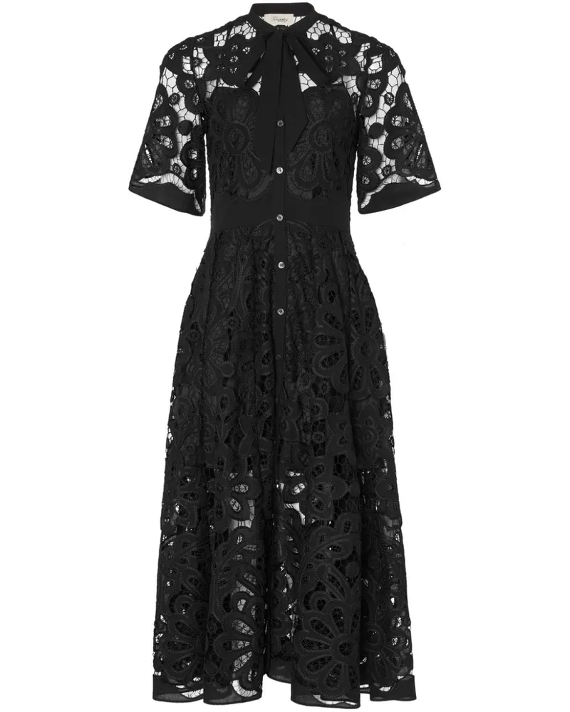 Temperley London Guinevere Midikleid - Schwarz Schwarz