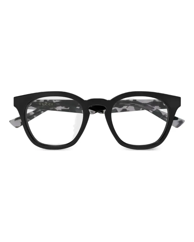 Gucci round-frame tortoiseshell-effect glasses - Schwarz Schwarz
