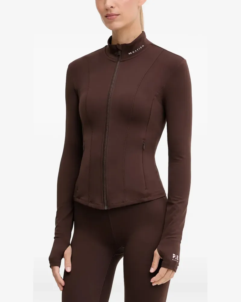 P.E. NATION long-sleeve zip sweatshirt - Braun Braun