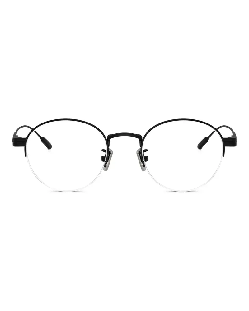 Moncler Runde Brille aus Titan - Schwarz Schwarz