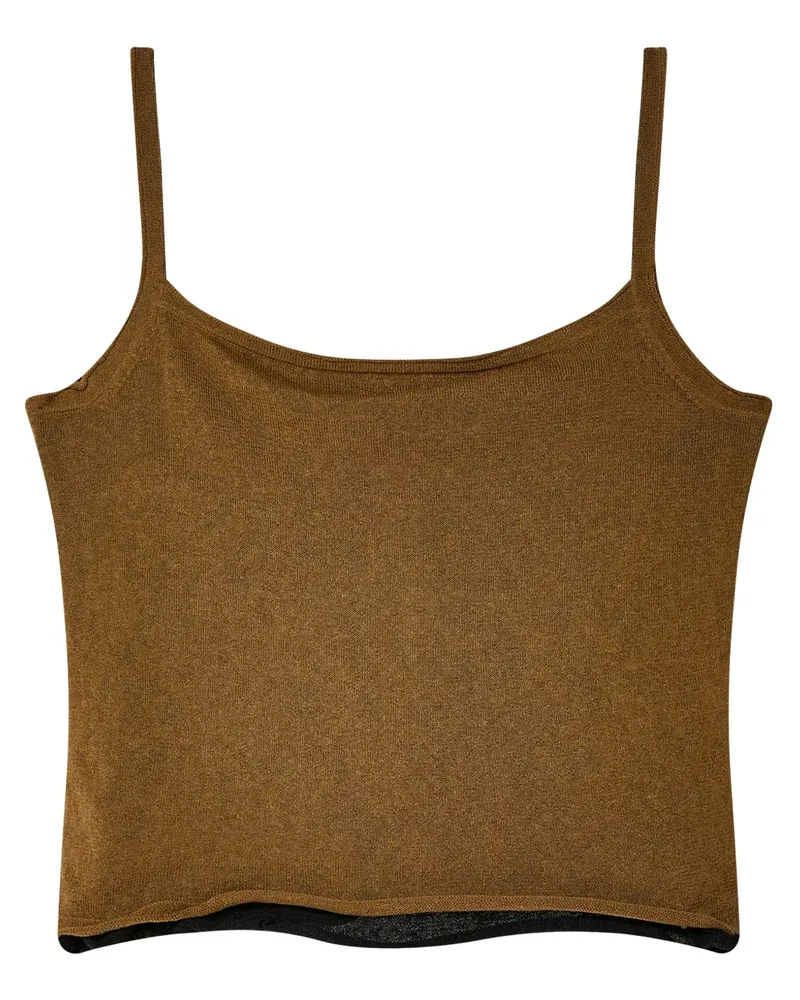 Eckhaus Latta Tanktop mit Schleierdetail - Braun Braun
