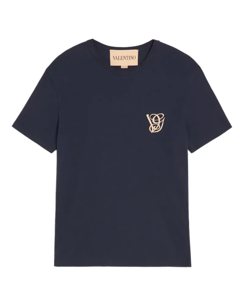 Valentino Garavani T-Shirt mit VG-Patch - Blau Blau