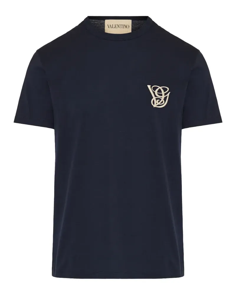 Valentino Garavani T-Shirt mit VG-Patch - Blau Blau