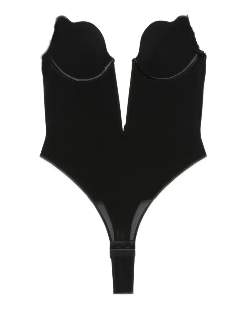 Tom Ford ruffled plunge-neck bodysuit - Schwarz Schwarz