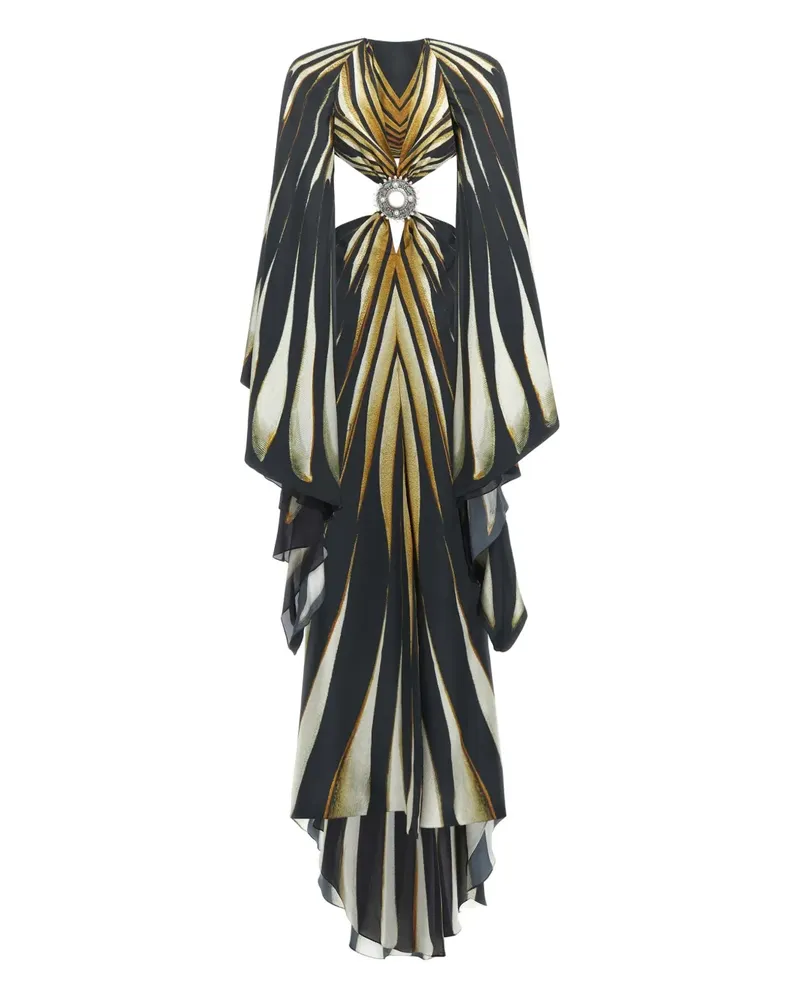 Roberto Cavalli Gestreiftes Maxikleid - Gold Gold