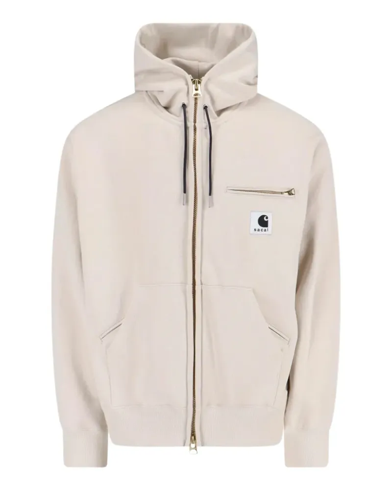 Sacai x Carhart WIP zip cotton jacket - Nude Nude