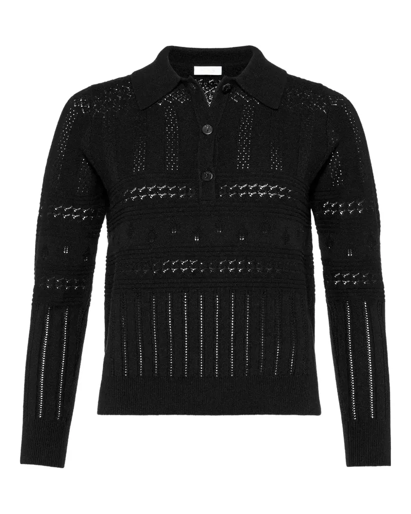 Eres Gestricktes Poloshirt - Schwarz Schwarz