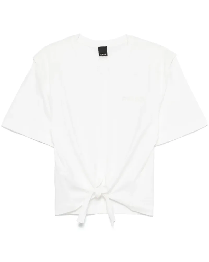 Pinko T-Shirt mit Schnürung - Weiß Weiß