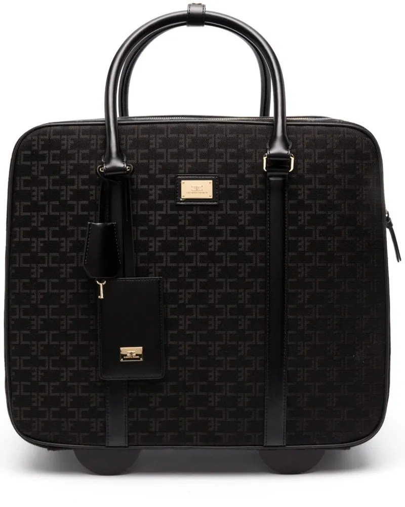 Elisabetta Franchi Weekend Koffer mit Monogrammmuster - Schwarz Schwarz