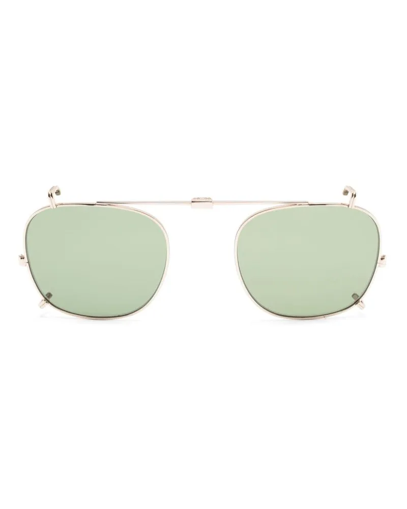 Garrett Leight Sherwood Sonnenbrille mit Clip-On-Gläsern Gold