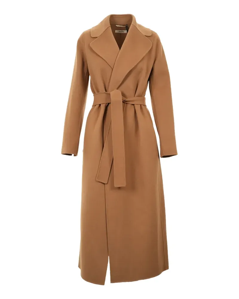 Max Mara belted notch-lapel coat - Nude Nude