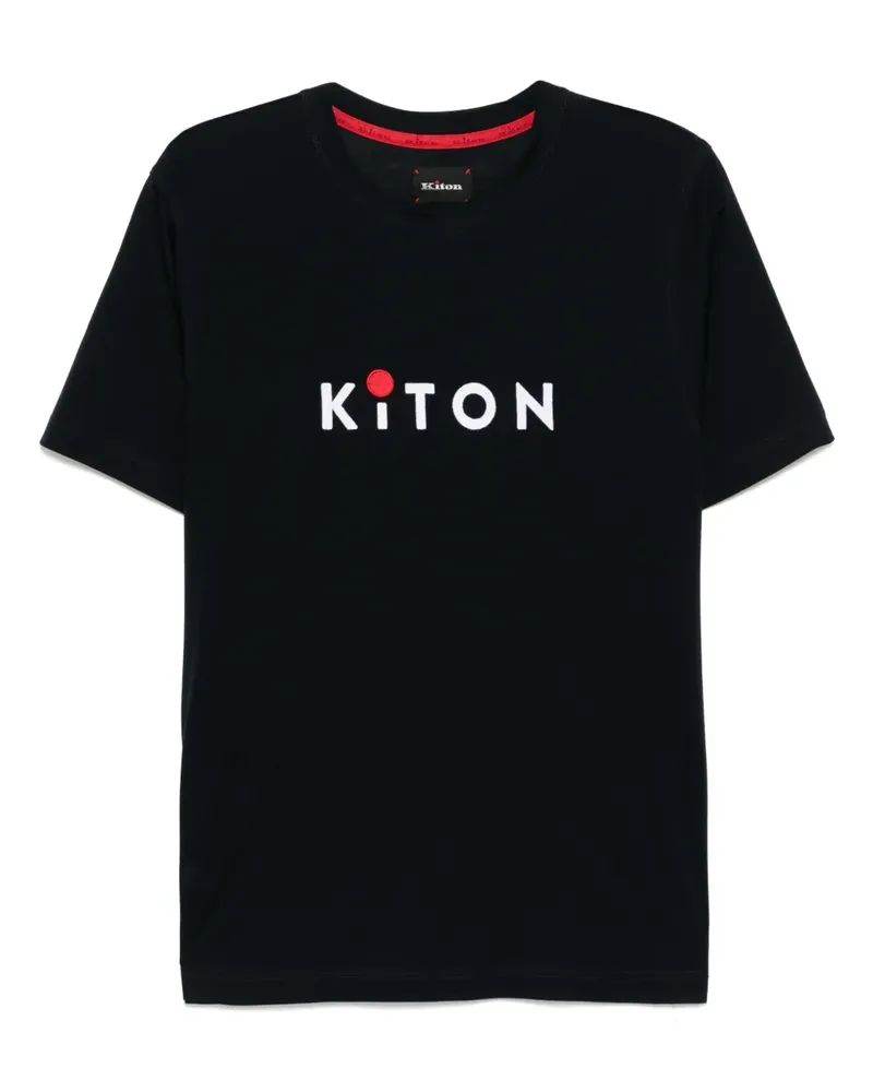 Kiton T-Shirt mit Stickerei - Blau Blau