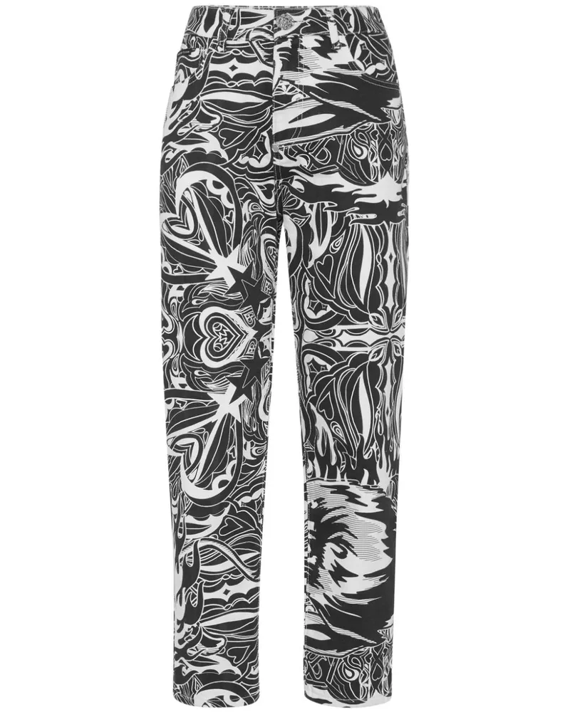 Philipp Plein Jeans mit grafischem Print Weiß