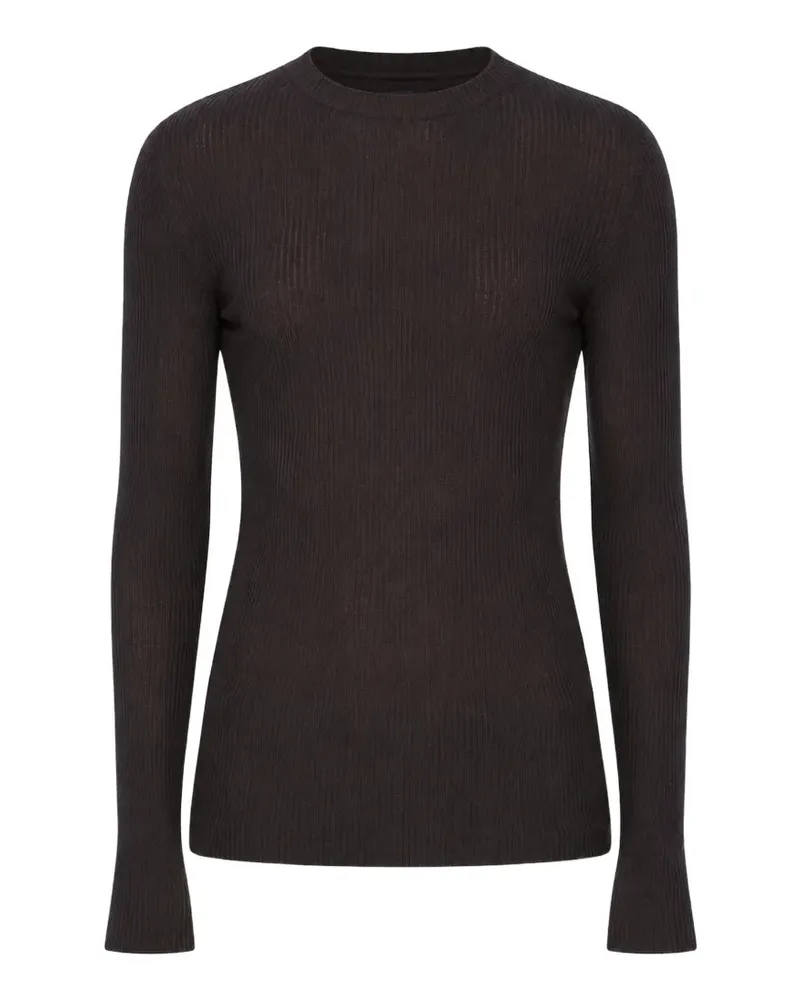 Rick Owens Gerippter Pullover mit langen Ärmeln - Braun Braun