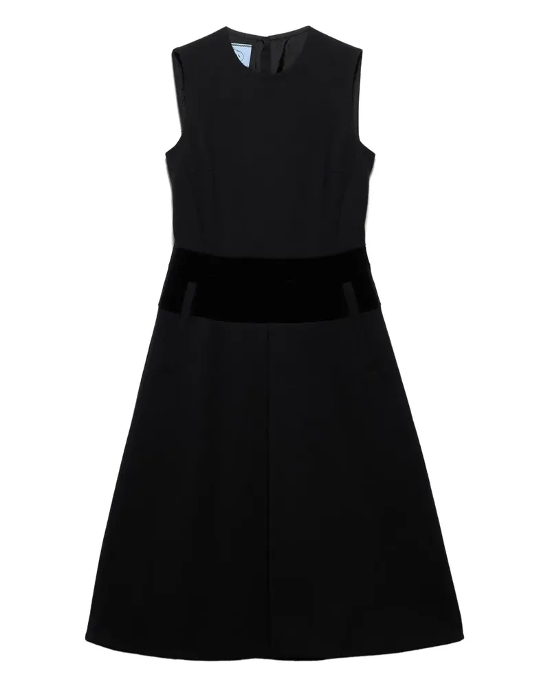 Prada Ausgestelltes Midikleid mit eingefasster Tasche - Schwarz Schwarz