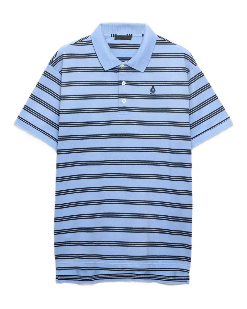 Prada Stückgefärbtes Poloshirt - Blau Blau