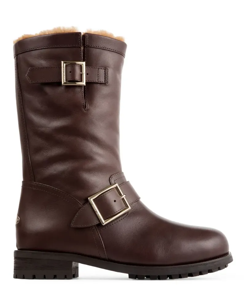 Jimmy Choo Biker Mid Stiefel mit Schnallenverschluss - Braun Braun