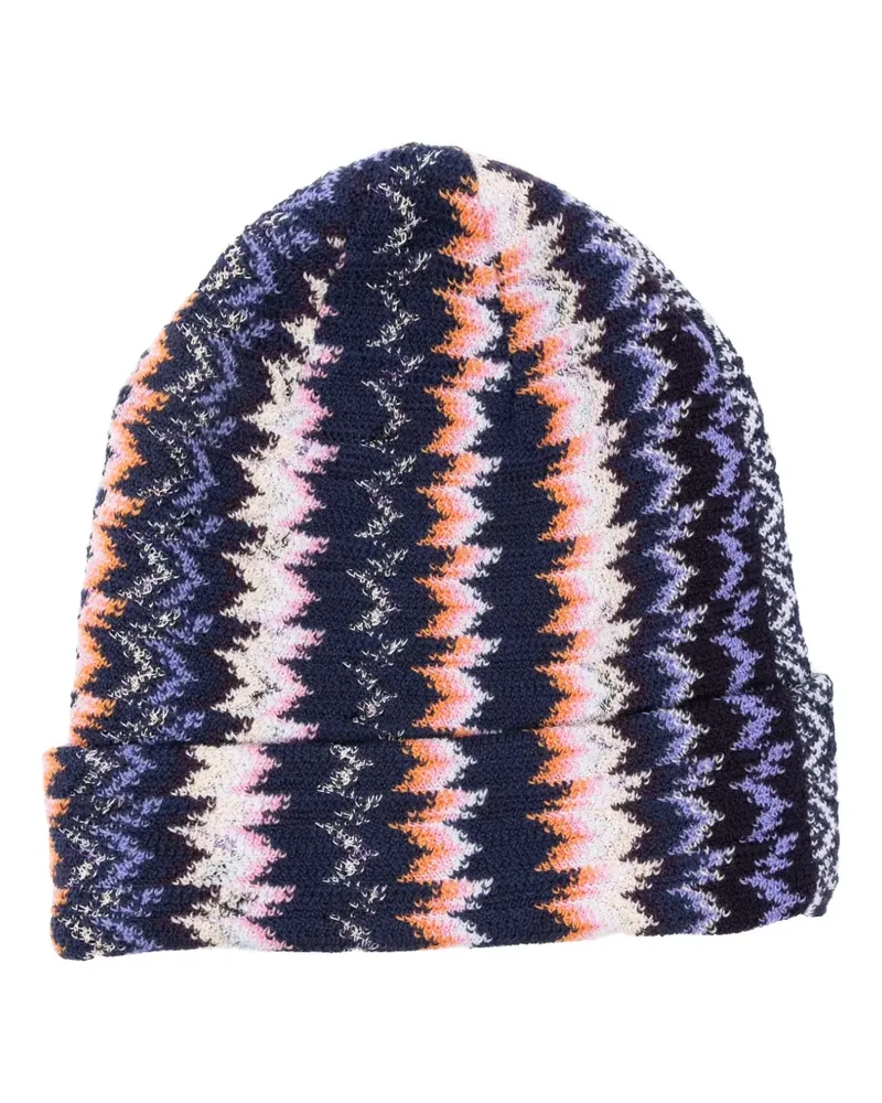 Missoni zigzag beanie hat - Blau Blau