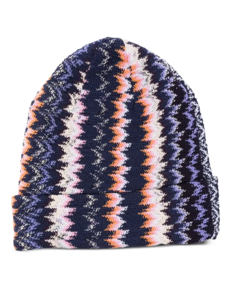 Missoni zigzag beanie hat - Blau Blau