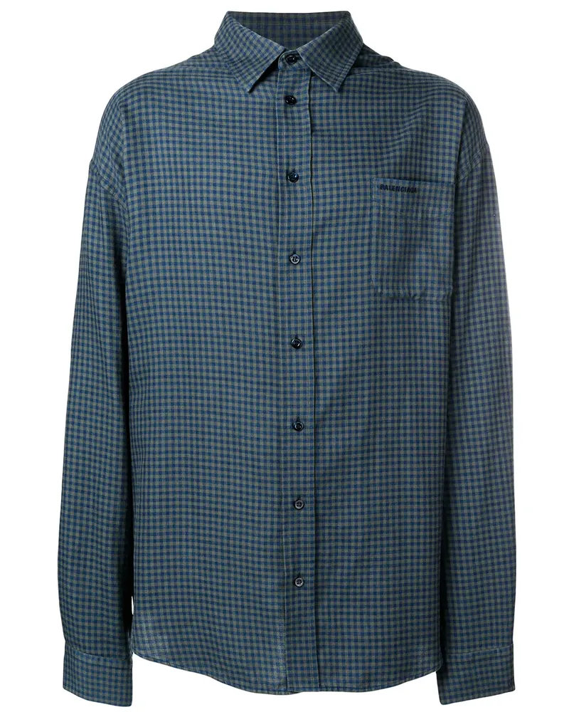 Balenciaga Hemdjacke mit Knopfverschluss - Blau Blau